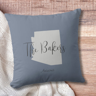Coussin Arizona State Outline Nom de famille Pillow Pillow