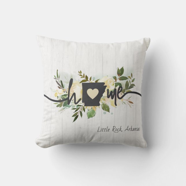 Coussin Arkansas Etat Personnalisé Votre Maison Ville Rust (Recto)