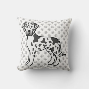Coussin Arlequin Grand Danois Chien de Dessin Animé Mignon