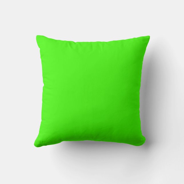 Coussin Arlequin Neon Vert Couleur Solide (Verso)