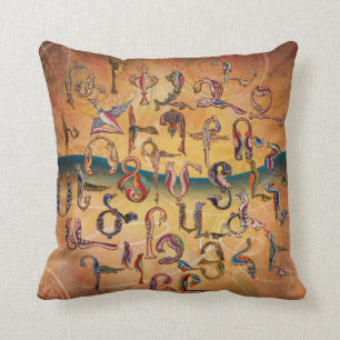 Coussin arménien d'alphabet d'oiseaux