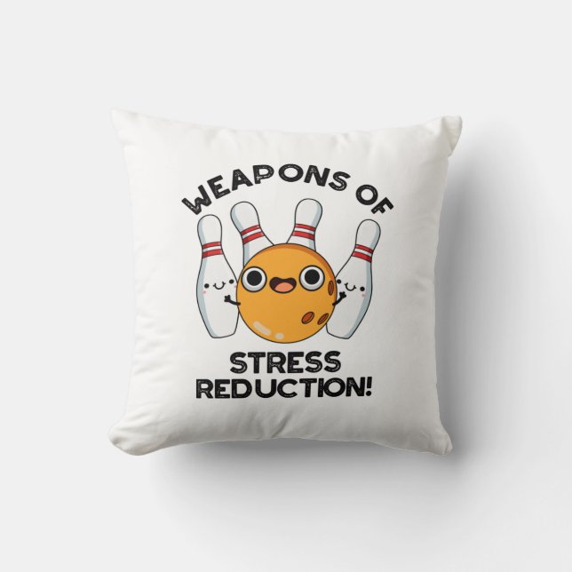 Coussin Armes De Stress Réduction Drôle Pun De Bowling (Recto)