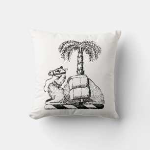 Coussin Armoiries de Preppy Heraldic Camel Palm Tree