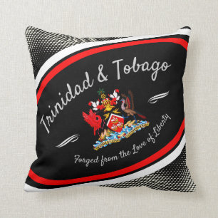 Coussin Armoiries de Trinité-et-Tobago Motif à points blan