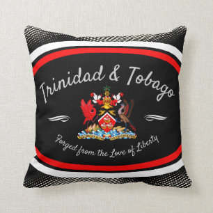 Coussin Armoiries de Trinité-et-Tobago Motif à points blan