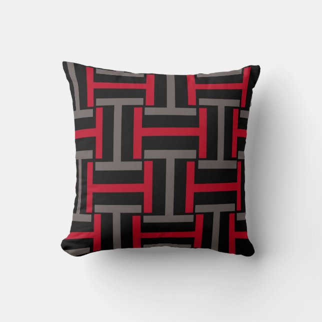 Coussin Armure noire, grise et rouge de T (Recto)