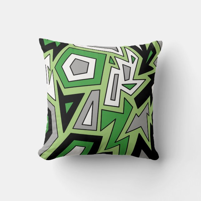 Coussin Aromantic Fierté Aro moderne vert géométrique (Recto)