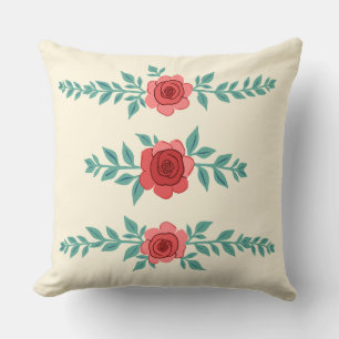 Coussin Arrangement Rose frontalier
