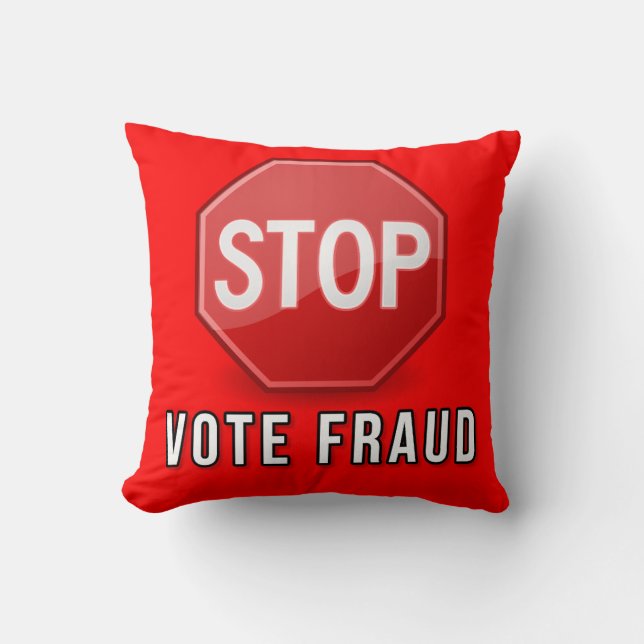 Coussin Arrêter la fraude électorale (Recto)