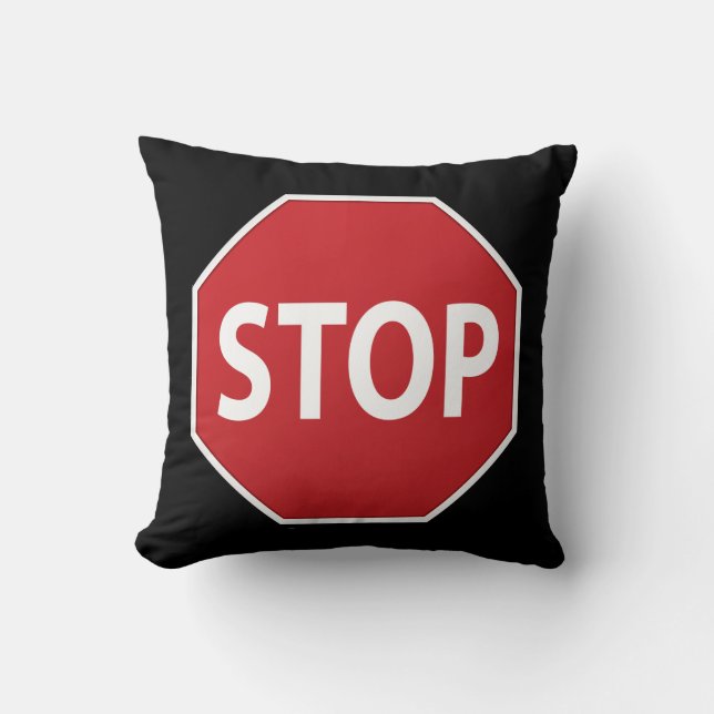 Coussin Arrêter Signer Reversible Design Jeu d'oreiller (Recto)