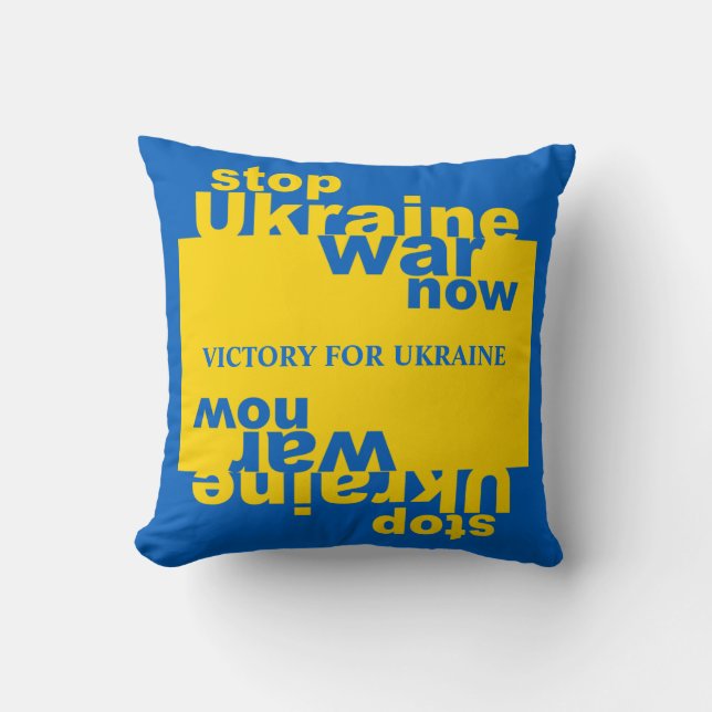 Coussin Arrêtez la guerre en Ukraine maintenant - Victoire (Recto)