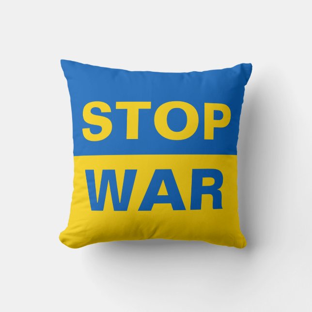 Coussin Arrêtez la guerre Ukraine ukrainienne (Recto)