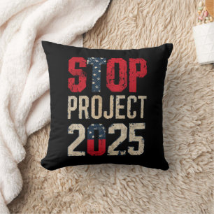 Coussin Arrêtez le Projet 2025 Trump Biden Vintage