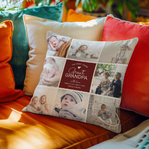 Coussin Arrière-grand-père 'le plus aimé' Photomontage