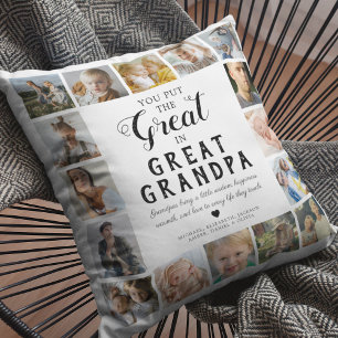 Coussin Arrière-grand-père Photo en collage