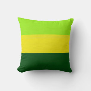 Coussin Arrière - plan à bandes rétro de chaux jaune vert