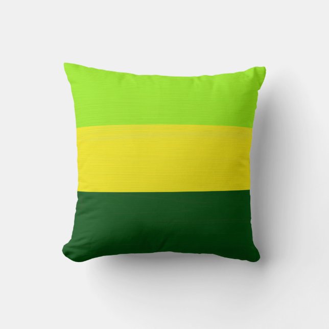 Coussin Arrière - plan à bandes rétro de chaux jaune vert  (Recto)
