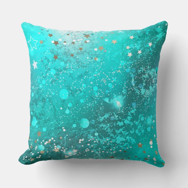 Coussin Arrière - plan à huile Turquoise de la menthe (Recto)