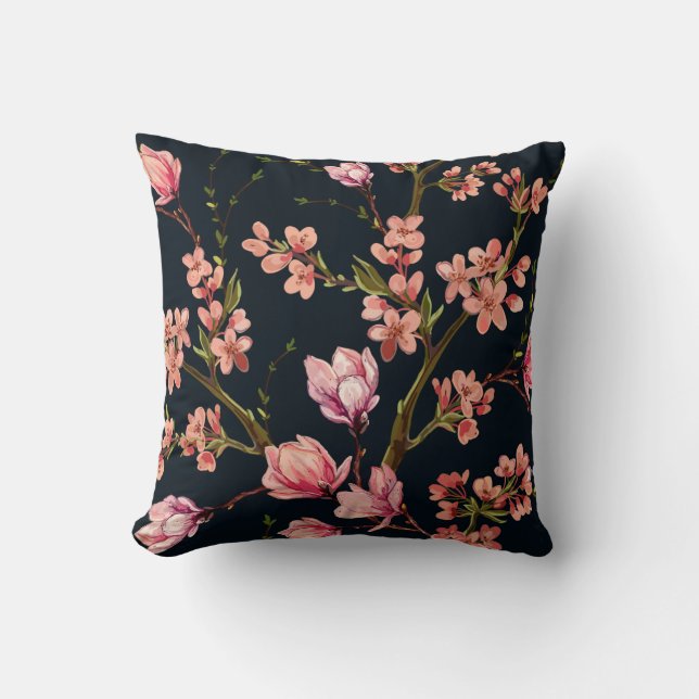 Coussin Arrière - plan à motif floral sans couture dessiné (Recto)