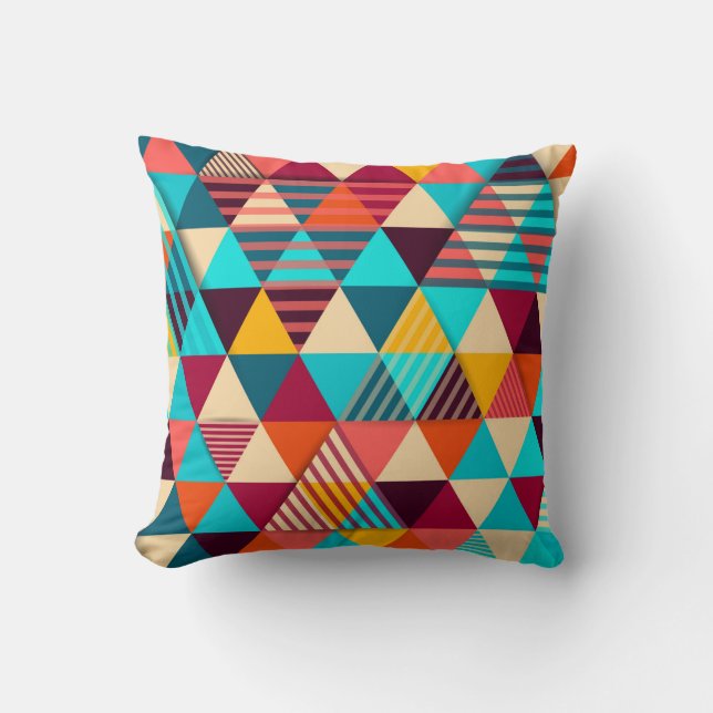 Coussin arrière - plan Abstrait aux formes triangulaires.  (Recto)