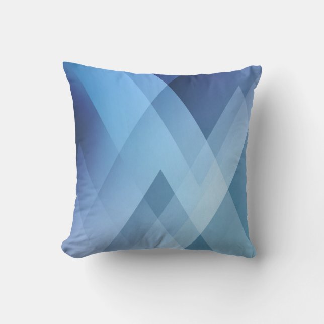 Coussin arrière - plan Abstrait. Motif triangle bleu.  (Recto)