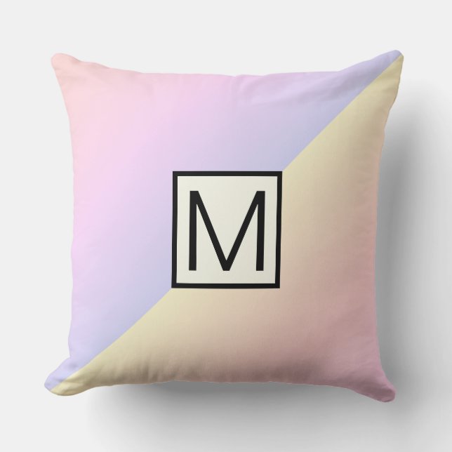 Coussin Arrière - plan Arc-en-ciel moderne Monogram #2 (Recto)