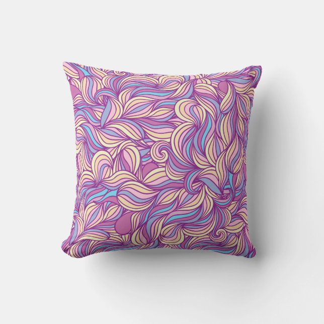 Coussin Arrière - plan avec vagues de gribouillis abstrait (Recto)