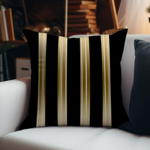 Coussin Arrière - plan blanc Vertical Grilles Noir Et Or