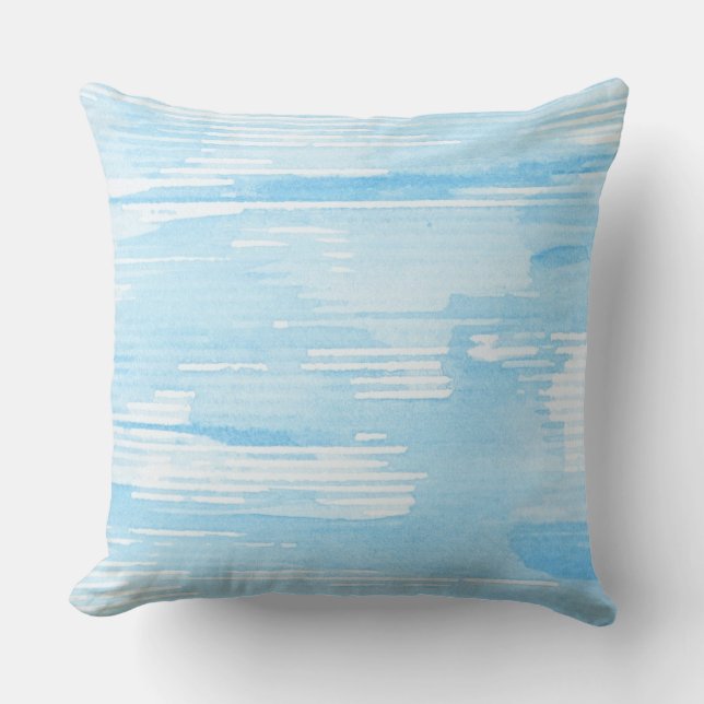 Coussin Arrière - plan bleu abstrait d'aquarelle, texture (Recto)