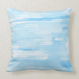 Coussin Arrière - plan bleu abstrait d'aquarelle, texture