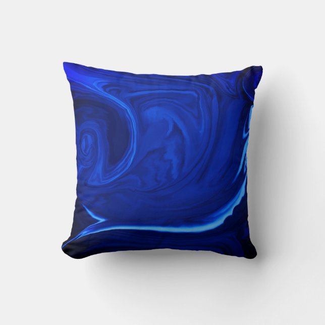Coussin arrière - plan bleu Cobalt Texté à la main (Recto)