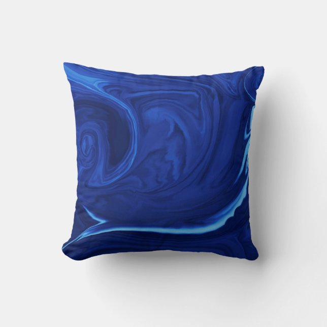 Coussin arrière - plan bleu Cobalt Texté à la main (Recto)