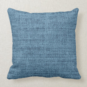 Coussin Arrière - plan bleu de toile de toile de jute de