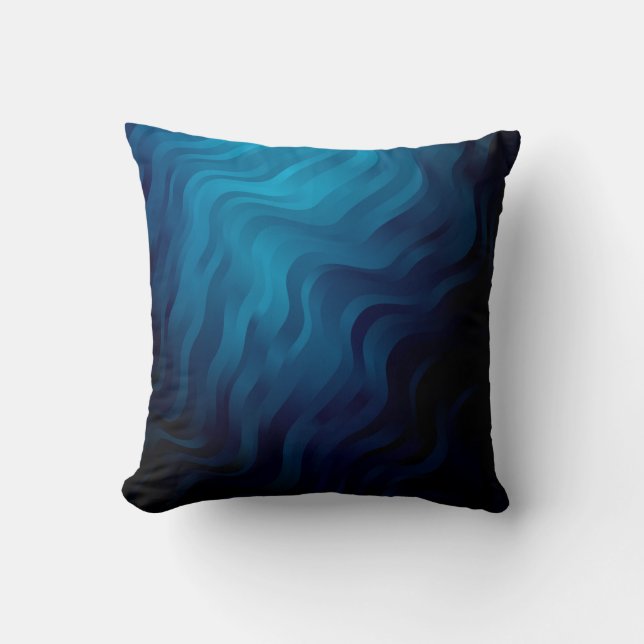 Coussin Arrière - plan BLEU foncé avec lignes. Illustratio (Recto)