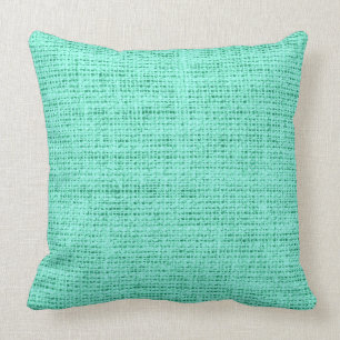 Coussin Arrière - plan bleu vert de toile de toile de jut