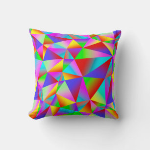 Coussin Arrière - plan coloré de nombreux triangles multic