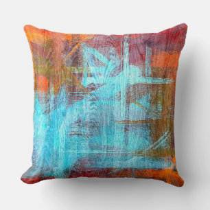 Coussin Arrière - plan coloré moderne de grain de bois