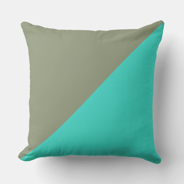 Coussin Arrière - plan couleur solide Turquoise & Artichok (Recto)