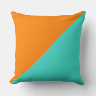 Coussin Arrière - plan couleur solide turquoise et orange
