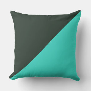 Coussin Arrière - plan couleur solide turquoise et vert no