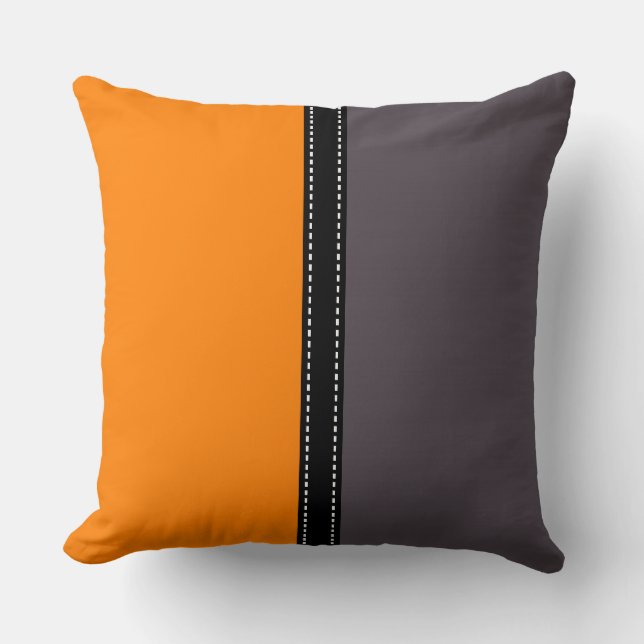 Coussin Arrière - plan couleur unie orange et quartz (Recto)