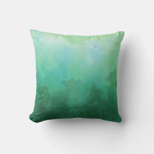 Coussin Arrière - plan d'aquarelle aquamarine dynamique
