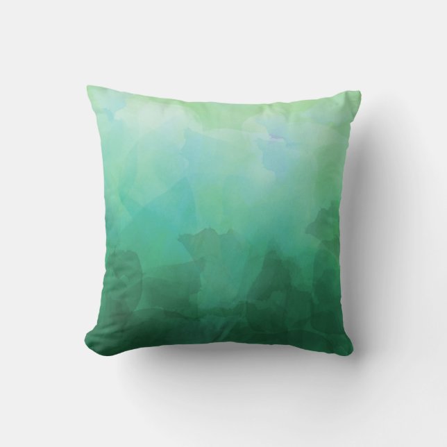Coussin Arrière - plan d'aquarelle aquamarine dynamique (Recto)
