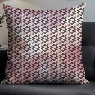 Coussin Arrière - plan d'aquarelle rose Abstrait noir