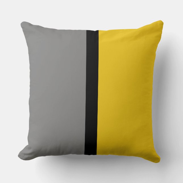 Coussin Arrière - plan de couleur vive gris et Jonquil (Recto)