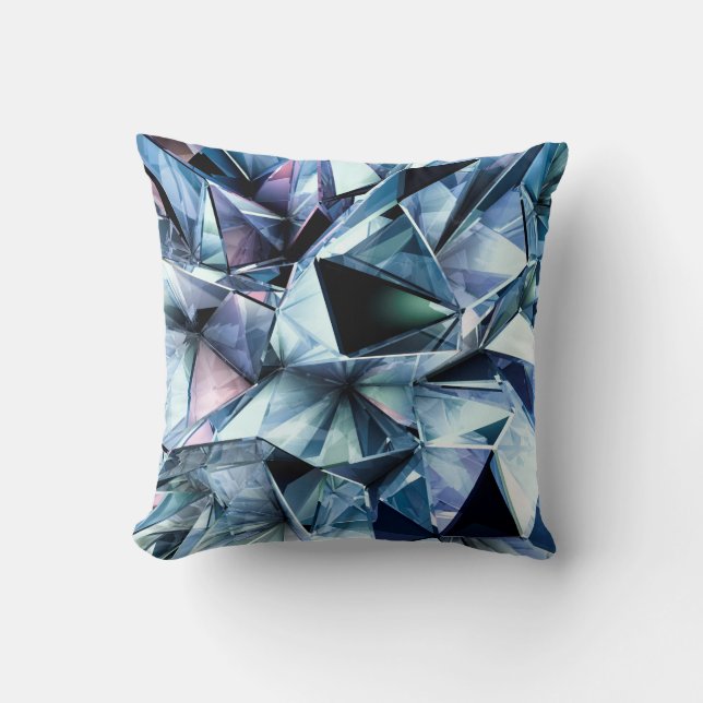 Coussin Arrière - plan de cristal de triangle technologiqu (Recto)
