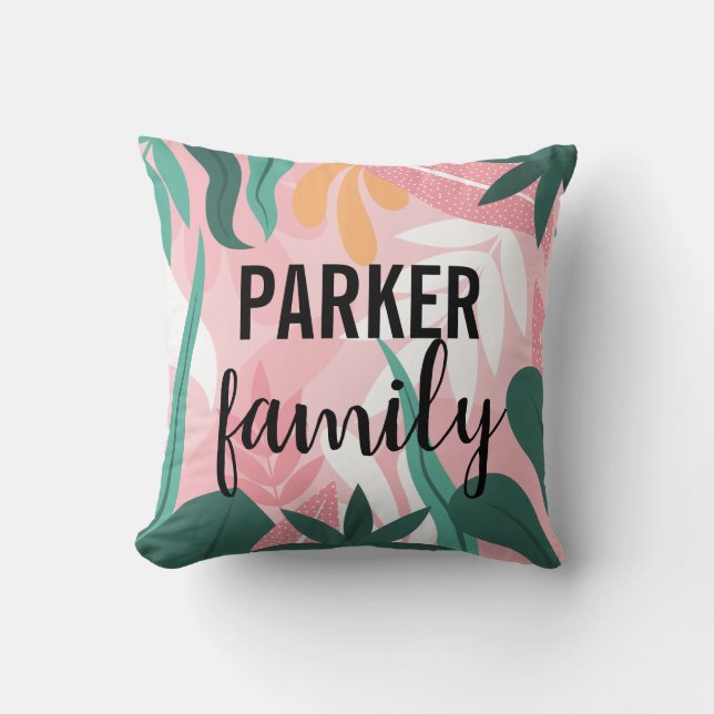 Coussin Arrière - plan de Feuilles exotiques tiré à la mai (Recto)