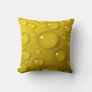Coussin Arrière - plan de goutte d'eau jaune