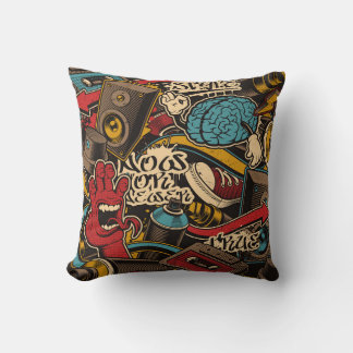 Coussin Arrière - plan de graffiti sans couture. Ppa trans