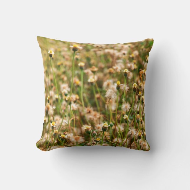 Coussin Arrière - plan de la nature avec herbe à fleurs, b (Recto)